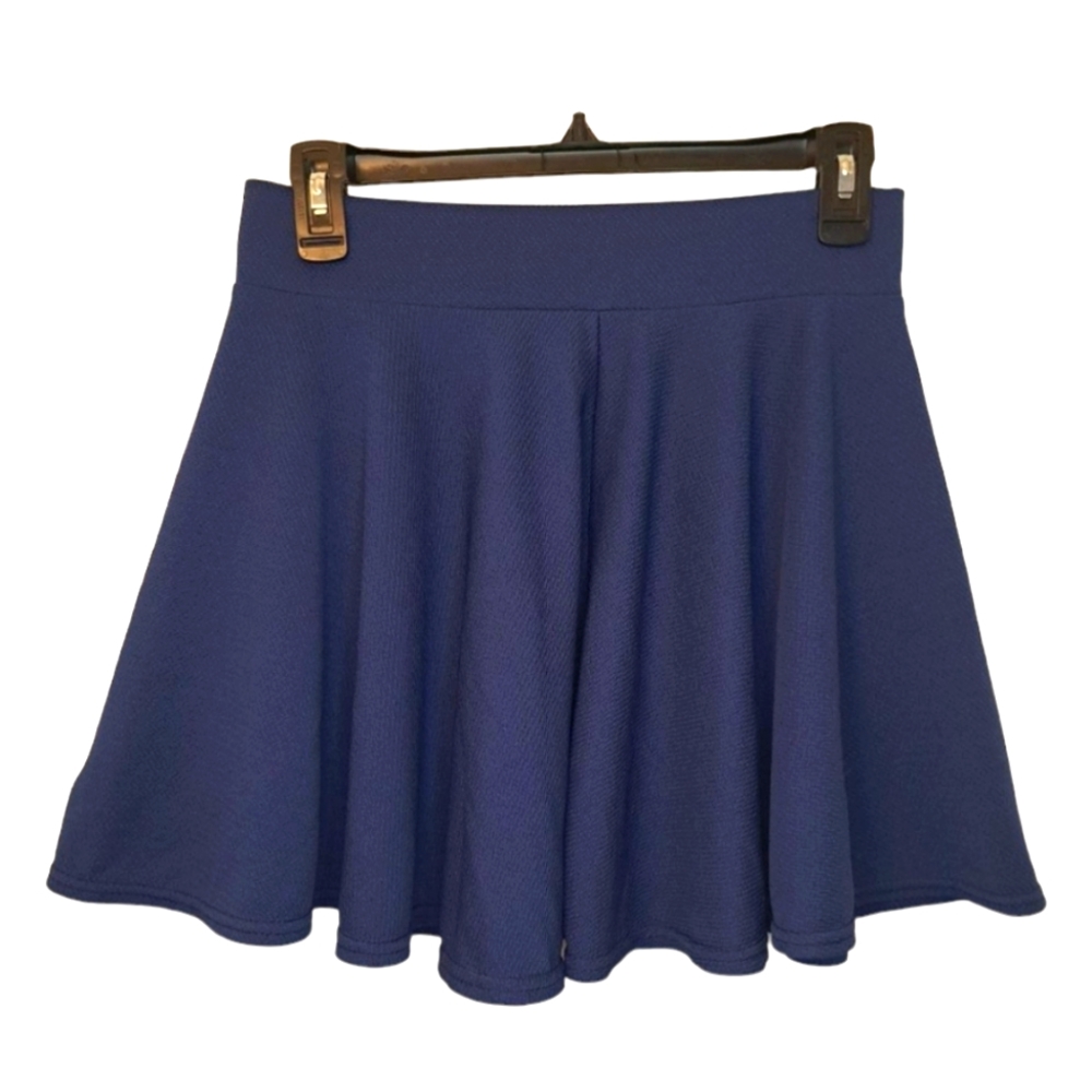 Urban Coco Navy Blue Textured Skater Circle Skirt Size Medium